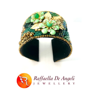 Pulsera de Cuentas de Cristal/Strass Casual/Deportiva para Mujer Green Forest Raffaella De Angeli 02 (Latón) - Product Image 2