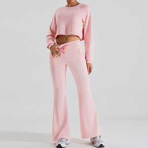 Ensemble de survêtement 2 pièces élégant Street, survêtement personnalisé pour femmes, molleton de coton surdimensionné, survêtements pour femmes en gros - Product Image 6