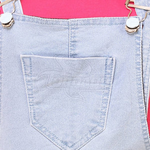 Customized Design <b>Women's</b> <b>Elastic</b> Waist Straight Casual Cotton Solid <b>Jeans</b> Dungarees - Product Image 5