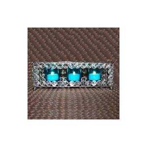 Bougeoir votif rectangulaire luxueux en cristal et métal parfait pour la décoration d'hôtel de mariages et les présentoirs de bougies élégants - Product Image 3