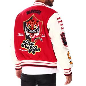 Veste de baseball d'hiver en laine sur mesure pour hommes, avec col montant, manches en polyester, design vierge et logo personnalisé - Product Image 4