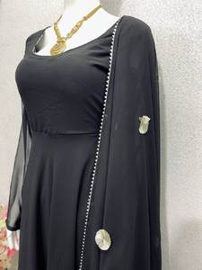 Nouvelle robe noire de créateur avec robe de soirée de mariage noire élégante Dupatta idéale pour les fêtes de mariage et les réceptions - Product Image 6