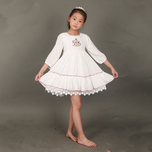 Abiti da bambina di fiori bianchi di alta qualità per bambina abiti da sposa per bambini ricamati per bambine da 2 a 14 anni - Product Image 1