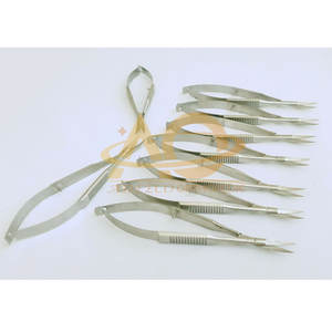 Juego de 9 pinzas manuales de tijera de resorte Noyes curvadas para microcirugía de 11,5 cm en acero y material de acero inoxidable - Product Image 2