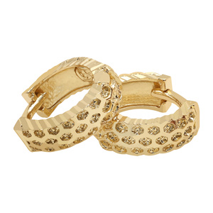 Elegantes pendientes de aro chapados en oro, joyería artificial de lujo de exportación, proveedor de joyería de moda personalizada, chapado en oro laminado - Product Image 2