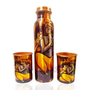 Botella de Agua de Cobre para Viajes al Aire Libre, Tapa con Aislamiento Térmico de 0-6 Horas, Diseño Moderno, Artículos de Bebida de Lujo de Alta Calidad para Uso Unisex - Product Image 1