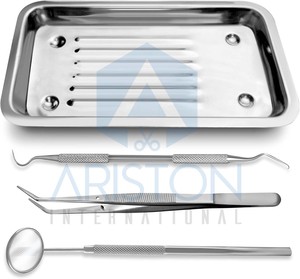 Professional <b>Dental</b> Hygiene Kit With Tray <b>Plaque</b> <b>Remover</b> Set Stainless Steel Tools Mirror Probe <b>dental</b> set surgical instruments - Product Image 1