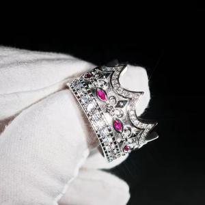 Anillo de Moissanita de Lujo Premium con Corte Marquesa y Rubí 8A, Zirconia Cúbica, Anillo de Compromiso y Matrimonio para Hombre y Mujer - Product Image 4