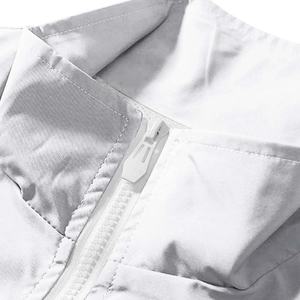 Veste à capuche de haute qualité pour homme, style automne, patchwork, personnalisable, demi-zip, en coton, coupe-vent, col montant, devant - Product Image 3