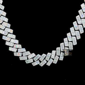 Cadena cubana de plata de la mejor calidad, Baguette en forma de diamante VVS Moissanite para aspecto de lujo, hip-hop para fiesta de compromiso, gran regalo - Product Image 3