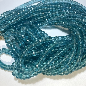 Cuentas de taladro central de 3,75-5MM con forma de Rondelle facetadas de apatita azul cielo Natural para la fabricación de joyas - Product Image 5