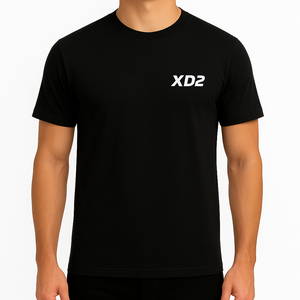 T-shirt noir uni avec logo XD2 personnalisé en gros en vrac T-shirt à col rond 100% coton pour hommes T-shirt noir vierge de haute qualité - Product Image 1