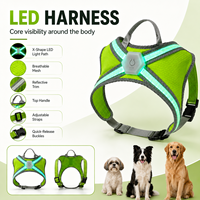 Ensemble Harnais et Laisse Professionnel Qcool Anti-Traction Respirant en Nylon avec Logo Personnalisé pour la Protection Nocturne des Chiens