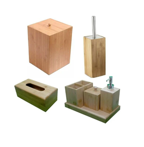 Juego de baño de madera para Hotel, hogar, juego de baño, 5 uds., producto de madera hecho a mano, tamaño y venta personalizados - Product Image 2