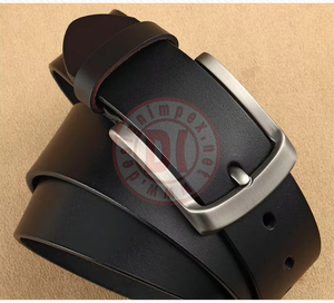 Ceinture décontractée en cuir véritable pour homme, boucle en fer, cuir de vache, robuste, écologique, de haute qualité, approvisionnement direct d'usine - Product Image 5