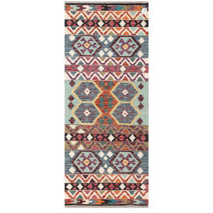 Alfombra Kilim de Maimana, Afganistán, 199 x 81 cm - Product Image 1