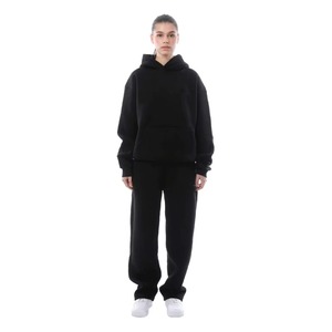 Gran oferta, chándal de invierno de talla grande para mujer, conjunto de 2 piezas personalizado de lana de algodón, Sudadera con capucha y pantalón de gran tamaño, chándales para mujer - Product Image 1