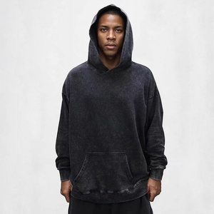 Sudaderas con capucha de alta calidad para hombre, Jersey transpirable estampado de gran tamaño, logotipo personalizado, lavado ácido, Sol desteñido - Product Image 2