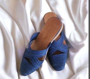 Mules de rafia marroquí, zapatos, regalo para ella o para él, zapatillas deslizantes de rafia, sandalias de mulas de rafia, sandalias de rafia para mujer - Product Image 1