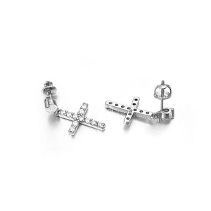Boucles d'oreilles en argent sterling 925 de luxe rondes et brillantes en diamant Moissanite Style Hip Hop - Product Image 4