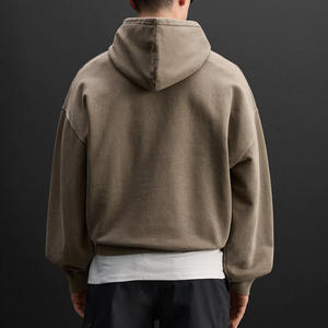 Fabricantes de sudaderas con capucha personalizadas Hombres Peso pesado Algodón Oversized Drop Shoulder Sweatwear Tejido inverso Doble capa Sudaderas con capucha para hombre - Product Image 1