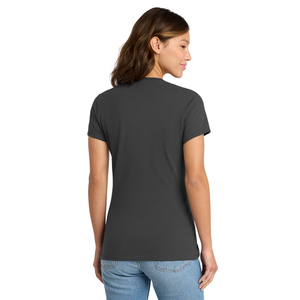 T-shirt à manches courtes pour femmes, tissu doux et respirant, décontracté, col rond, uni, pour l'été, à porter au quotidien - Product Image 3