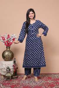 Hermosa tela de rayón puro de 140g, pantalón Kurti estampado, ropa de fiesta para adultos y niñas - Product Image 5