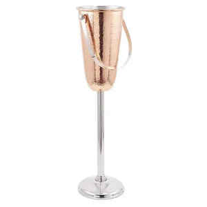 Hammered Design Self Standing Stainless Copper <b>Bucket</b> with Tong for Chilled <b>Drinks</b> and Easy Serving Metal Cooler - Product Image 1