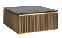 Table basse contemporaine en marbre noir design en forme de cube abrite les pièces de vie et de réception