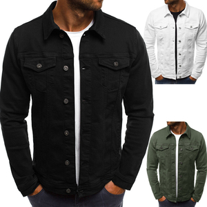 Chaqueta vaquera de mezclilla para hombre de nuevo diseño OEM 2025, prendas de vestir informales, chaqueta de otoño, abrigo abotonado de mezclilla, chaqueta vaquera de gran tamaño para hombre - Product Image 1