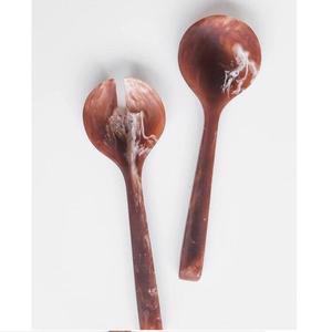 Juego de cubiertos de resina de primera calidad con diseño de mármol dorado brillante, perfecto para cocinas caseras con clase y cenas festivas - Product Image 3