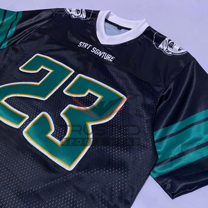 Maillot de football américain personnalisé de haute qualité, respirant, en maille, à manches courtes, séchage rapide, vêtements de sport personnalisés - Product Image 2