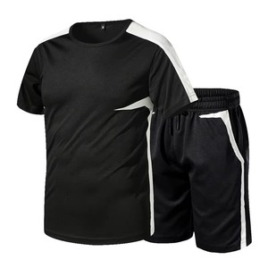 Men's Trendy Football Uniform Soccer breathable <b>Polyester</b> <b>Shirt</b> With Shorts Solid Sports Suit Training Quick Dry Breathable - Product Image 1