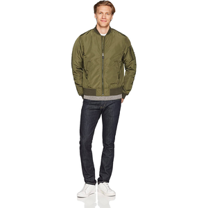 แจ็คเก็ตบอมเบอร์ลำลองสำหรับผู้ชาย ผ้าฝ้าย 100% ซักแล้ว เป็นมิตรกับสิ่งแวดล้อม สำหรับฤดูหนาว สีเขียวมะกอก ทันสมัย กันน้ำ ด้านหน้าปรับแต่งได้ - Product Image 5