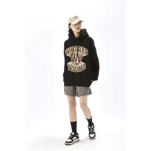 เสื้อฮู้ดผ้าฟลีซพิมพ์ลายสกรีนผ้าไหมสำหรับผู้ชายและผู้หญิงเสื้อฮู้ดผ้าคอตตอน100% โอเวอร์ไซส์ใช้ได้ทั้งชายและหญิง - Product Image 3