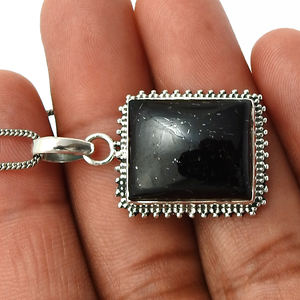 925สเตอร์ลิงเงินธรรมชาติสีดำพลอยทัวร์มาลีนจี้คลาสสิกทำด้วยมือเครื่องประดับ Boho สำหรับงานเลี้ยงวันเกิด - Product Image 4