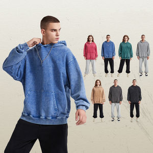 Fabricante personalizado Heavyweight Blank Vintage Hoodies Tallas grandes Hombres Rhinestone Hoodies Acid Wash Hoodie Hombres - Product Image 6