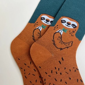 Unisex <b>Funny</b> Novelty Sloth Pattern Mid Tube <b>Socks</b> Trendy Breathable Design <b>for</b> All Seasons <b>for</b> Daily Use - Product Image 3
