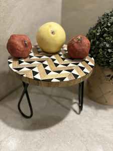 Support à gâteau en bois et résine Plateau de service en résine élégant pour accessoires de service de gâteau - Product Image 2