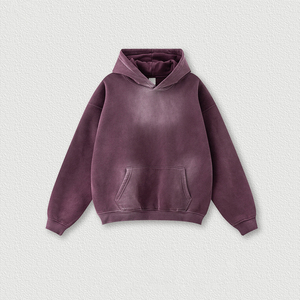 Sweat à capuche unisexe en coton épais délavé au soleil, haute qualité, brodé, impression personnalisée, coupe-vent, écologique - Product Image 3
