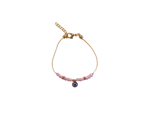 Bracelets en macramé faits main de style bohème variés, modèle DAFNI 44, avec perles œil porte-bonheur - Cadeaux promotionnels originaux - Product Image 1