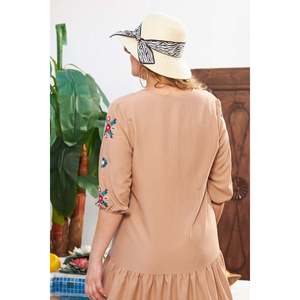 Robe en fourrure de vison authentique brodée, taille plus - Product Image 5