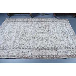 Alfombra Turca Vintage de 5.6x8.2 pies (172x250 cm), Alfombra del Suroeste en Gris Azulado - Product Image 3