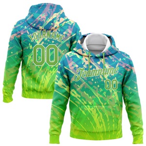 Alta calidad personalizado luz Graffiti patrón pulóver sudadera sudaderas con capucha gradiente impresión Sudadera con capucha sublimación impresión - Product Image 4