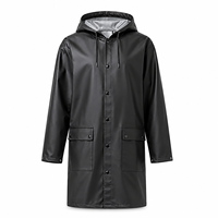 Imperméable long à capuche en softshell imperméable personnalisé pour unisexe |   Léger, en polyester PU, avec des caractéristiques de sécurité réfléchissantes, imperméable