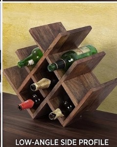 ชั้นวางไวน์ไม้สไตล์โมเดิร์นพร้อมที่เก็บขวดสำหรับตกแต่งบ้านและบาร์ - Product Image 4