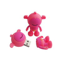 Clé USB multi-interface en silicone PVC étanche, imprimée sérigraphie, motif singe mignon, 8 Go/16 Go/32 Go