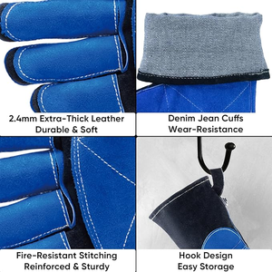 Gants de soudage TIG en cuir de chèvre Kontour Caiman blanc/or avec doublure ParaActiv Gants de protection contre les coupures - Product Image 6