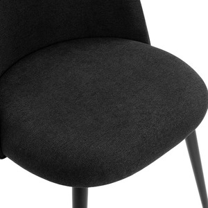 Chaises de salle à manger en tissu gris foncé au design européen Base en métal plié pour bureau à domicile ou salle de bain Mobilier de maison polyvalent - Product Image 5