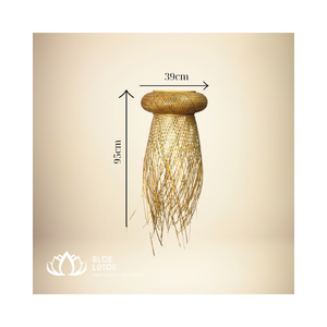 Lámpara colgante de diseño creativo y sencillo para decoración del hogar, lámpara de mimbre de bambú para algas marinas, lámparas y luces colgantes, Vietnam - Product Image 5